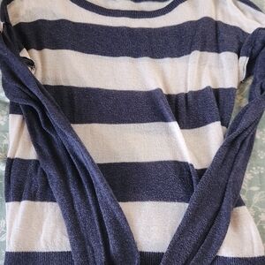 GAP Navy and White Striped Sweater